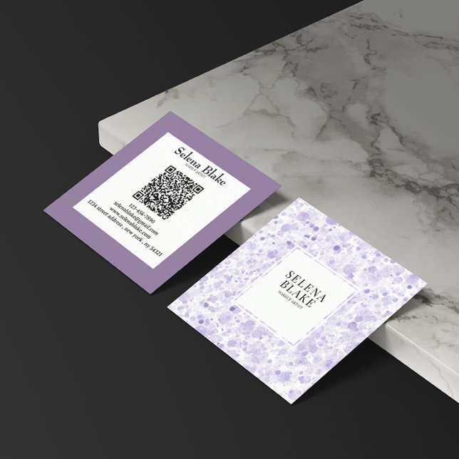 Modern Minimalist Square Design with QR Code Business Card (Creator Uploaded)