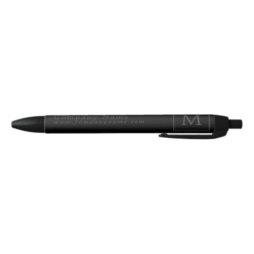 Modern Minimalist Square Monogram CompanyEvent Black Ink Pen