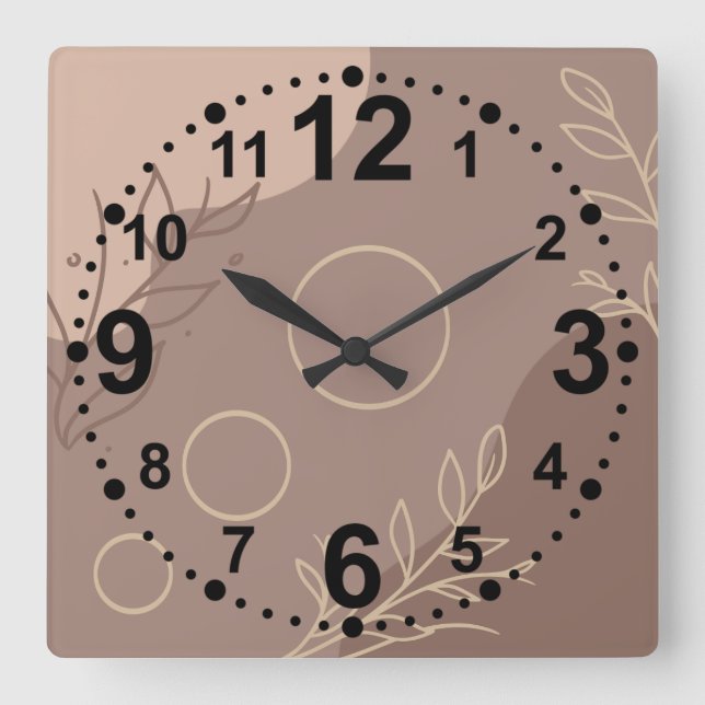 Modern Minimalist Square Wall Clock (Front)
