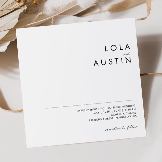 Modern Minimalist Square Wedding Invitation (Creator Uploaded)