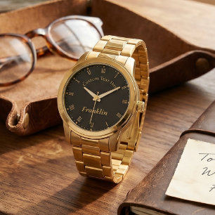 Modern Minimalist Stainless Steel Custom Name Dad Watch