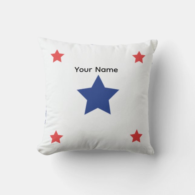 Modern Minimalist Star & Circle GeometThrow Pillow (Front)
