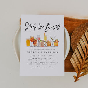 Modern Minimalist Stock The Bar Shower Invitation