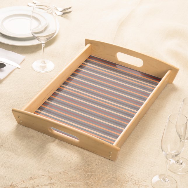 Modern Minimalist Stripe Serving Tray (Front)