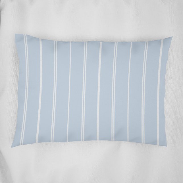 Modern Minimalist Striped Pattern Light Blue White Pillow Case (Creator Uploaded)