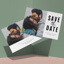 Modern Minimalist Style: One Photo Save The Date