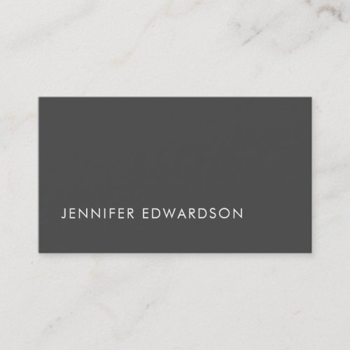 Modern minimalist stylish dark gray professional business card