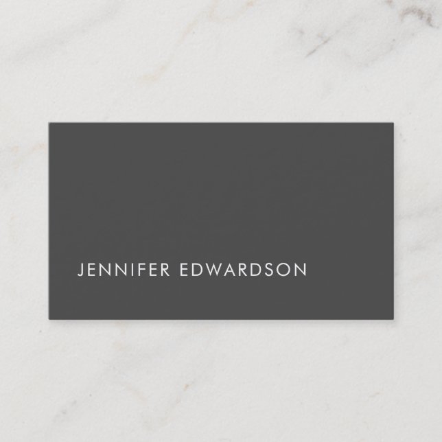 Modern minimalist stylish dark gray professional business card (Front)