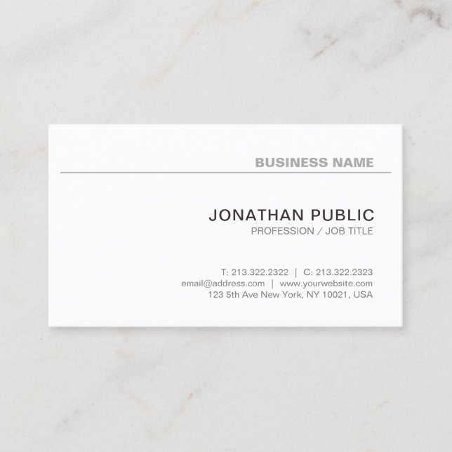 Modern Minimalist Stylish Design Company Trendy Business Card (Front)