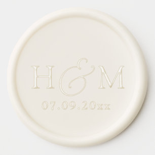 Modern Minimalist Stylish Initials Chic Wedding Wax Seal Sticker