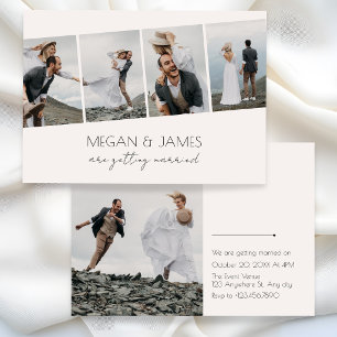 modern minimalist stylish photo wedding  invitation