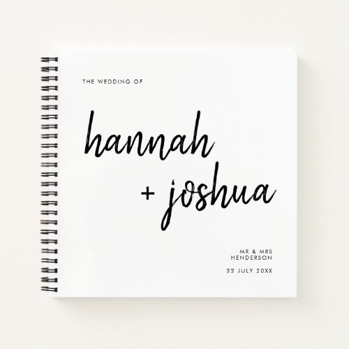 Modern Minimalist | Stylish Script Simple Wedding Notebook