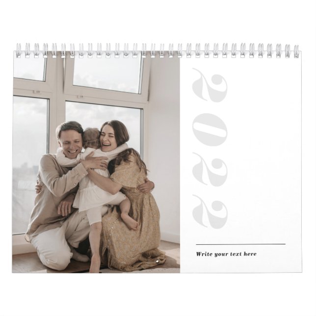 Modern minimalist stylish typography family photo calendar (Cover)