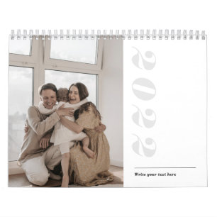 Modern minimalist stylish typography family photo calendar