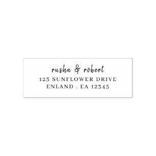 Modern Minimalist Stylish Wedding Address Self-inking Stamp