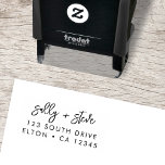 Modern Minimalist | Stylish Wedding Return Address Self-inking Stamp<br><div class="desc">Simple, stylish wedding RSVP return address stamp in a modern minimalist design style with a trendy script typography in classic black and white, with an informal handwriting style font. The text can easily be personalized for a unique one of a kind design for your special day. If you need any...</div>