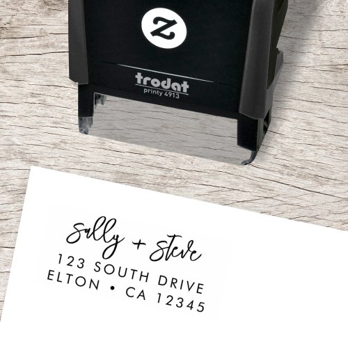 Modern Minimalist  Stylish Wedding Return Address Self_inking Stamp
