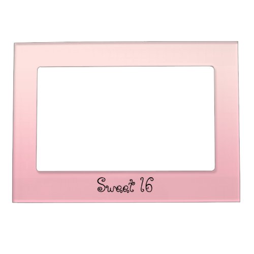 Modern Minimalist Sweet 16 Blush Pink Ombre Magnetic Frame