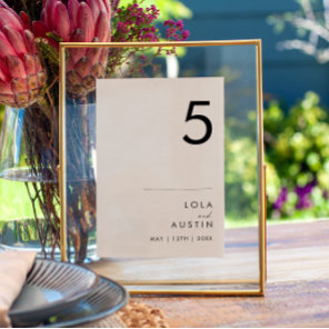Modern Minimalist Table Number