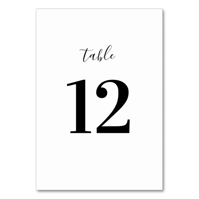 Modern Minimalist Table Number (Front)