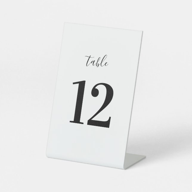 Modern Minimalist Table Number Pedestal Sign (Front)