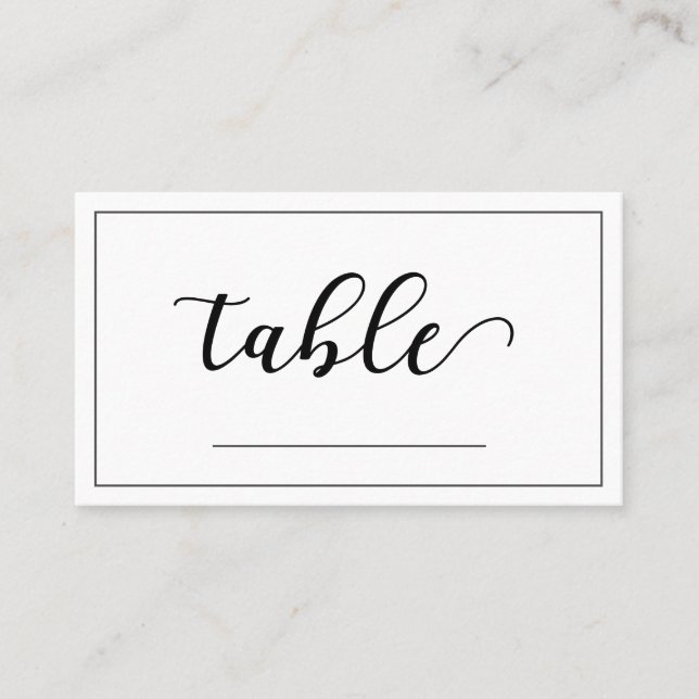Modern Minimalist Table Sitting Arrangement No Place Card (Front)