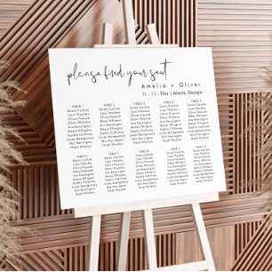 Modern Minimalist Table Wedding Seating Chart Foam Board