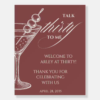 Modern Minimalist Talk thirty to me 30th birthday Foam Board