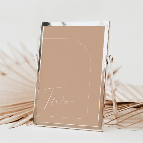Modern Minimalist Tan Arch Table Two Table Number