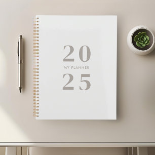 Modern Minimalist Taupe 2025 Planner