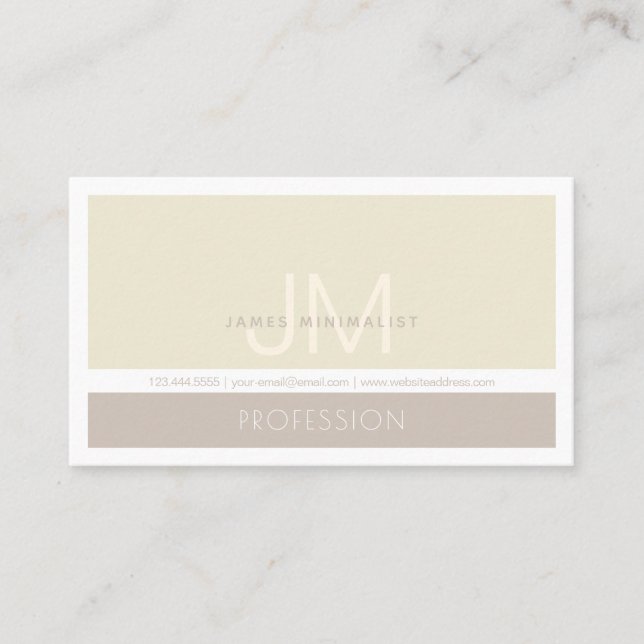 Modern Minimalist | Taupe Earth-tones Business Card (Front)