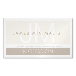 Modern Minimalist   Taupe Earth-tones Business Card Magnet