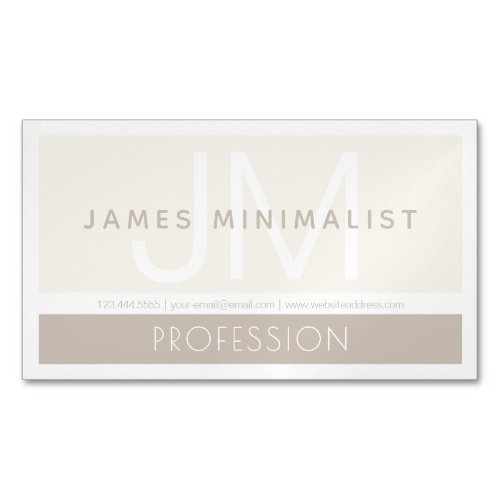 Modern Minimalist  Taupe Earth_tones Business Card Magnet