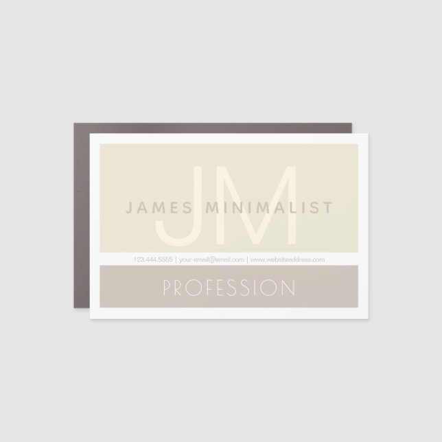 Modern Minimalist | Taupe Earth-tones Car Magnet (Front)