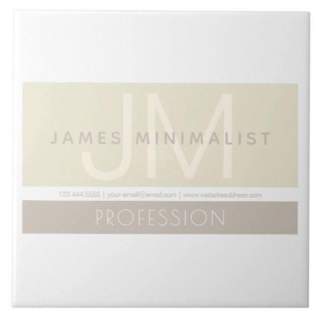 Modern Minimalist | Taupe Earth-tones Ceramic Tile (Front)