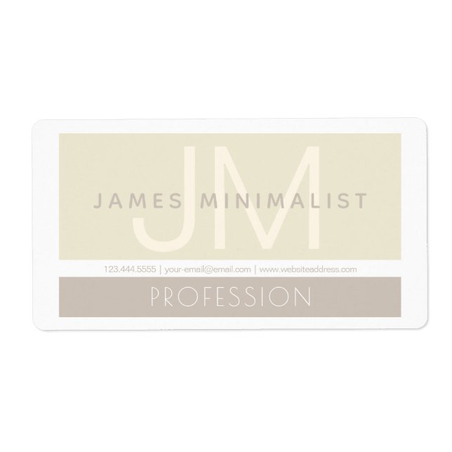 Modern Minimalist | Taupe Earth-tones Label (Front)