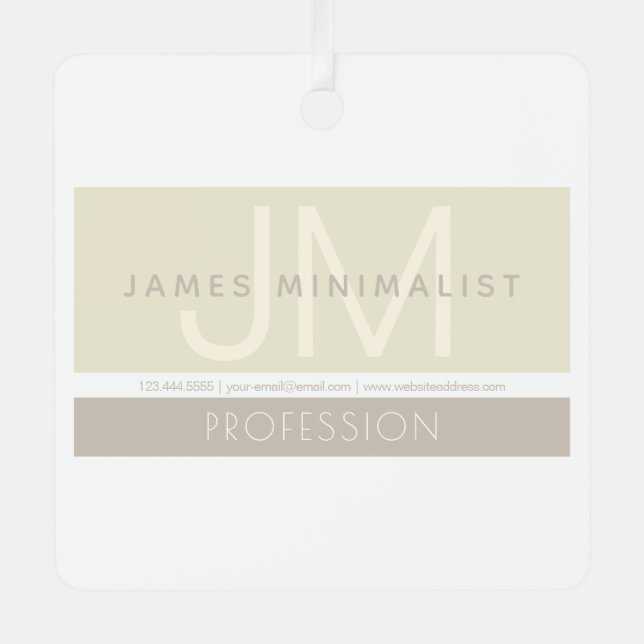 Modern Minimalist | Taupe Earth-tones Metal Ornament (Front)