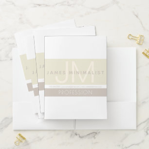 Modern Minimalist Taupe Earth-tones Pocket Folder
