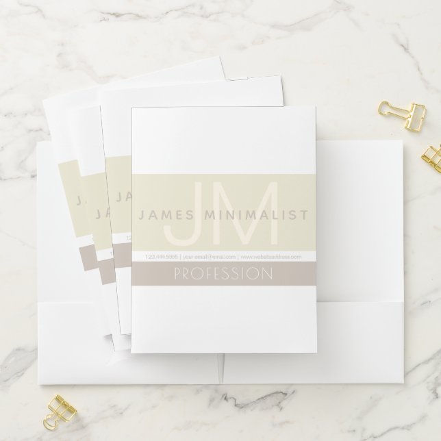 Modern Minimalist | Taupe Earth-tones Pocket Folder (In Situ)