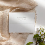 Modern Minimalist Taupe Script Wedding Envelope<br><div class="desc">Customize the back flap of this simple,  modern wedding invitation envelope with the couple's names in taupe handwriting script and the return address in sans serif font on a white background.</div>