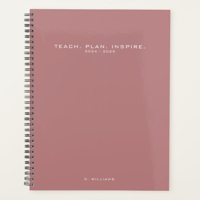 Modern Minimalist Teacher School Custom Planner (Front)