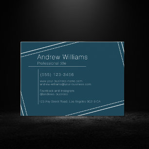 Modern Minimalist Teal Professional Simple Business Card
