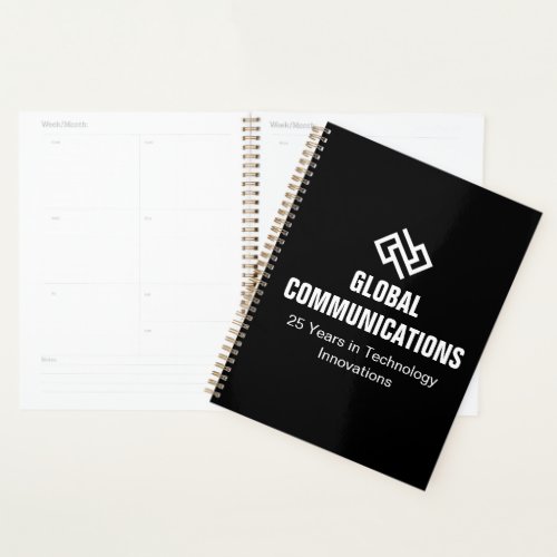 Modern Minimalist Tech Company Black Custom 2027 Planner