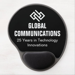 Modern Minimalist Tech Company Black White Custom Gel Mouse Pad