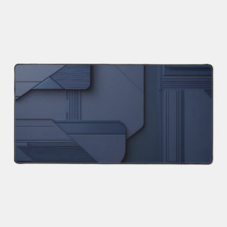 Modern Minimalist Tech Surface in Deep Blue Desk Mat