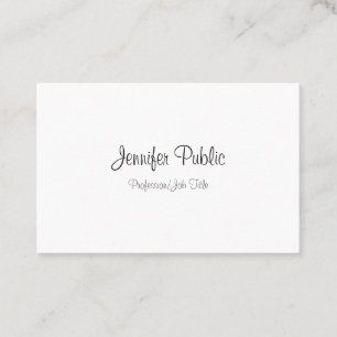 Modern Minimalist Template Calligraphed Script Business Card