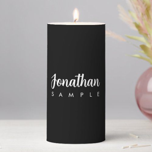 Modern Minimalist Template Calligraphy Name Best Pillar Candle