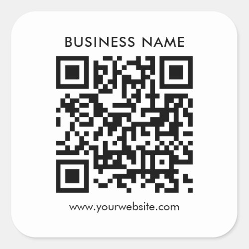Modern Minimalist Template Custom Business QR Code Square Sticker