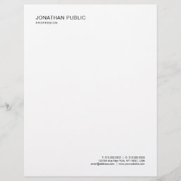 Modern Minimalist Template Elegant Black And White Letterhead