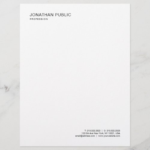 Modern Minimalist Template Elegant Black And White Letterhead